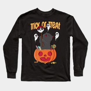 Cat Halloween Candy Long Sleeve T-Shirt